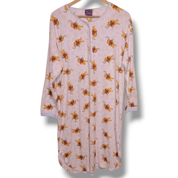 Vintage Pooh 100 Acre Collection Nightgown-Size 2X-Flannel-Star Button-Cupid-90s - Picture 1 of 9
